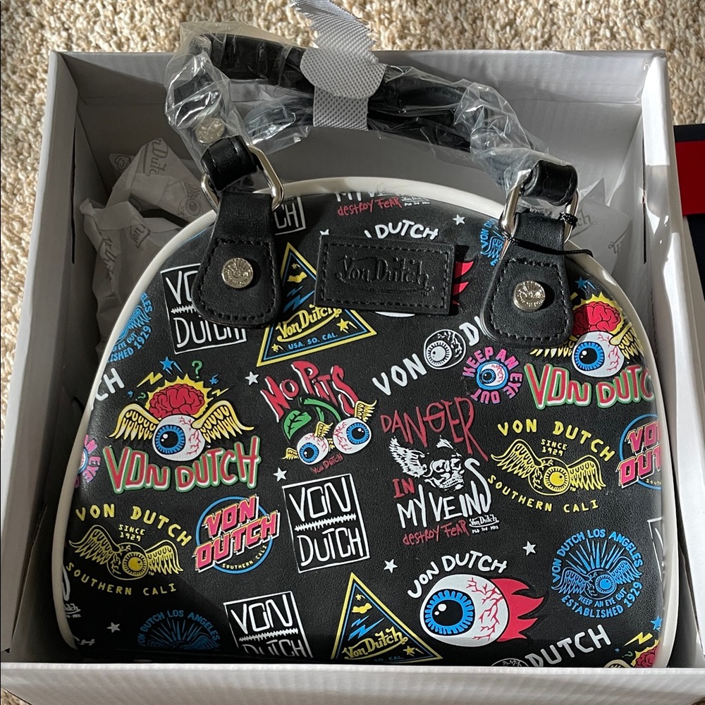 SOLD! Von Dutch Multicolor Graphic Bag